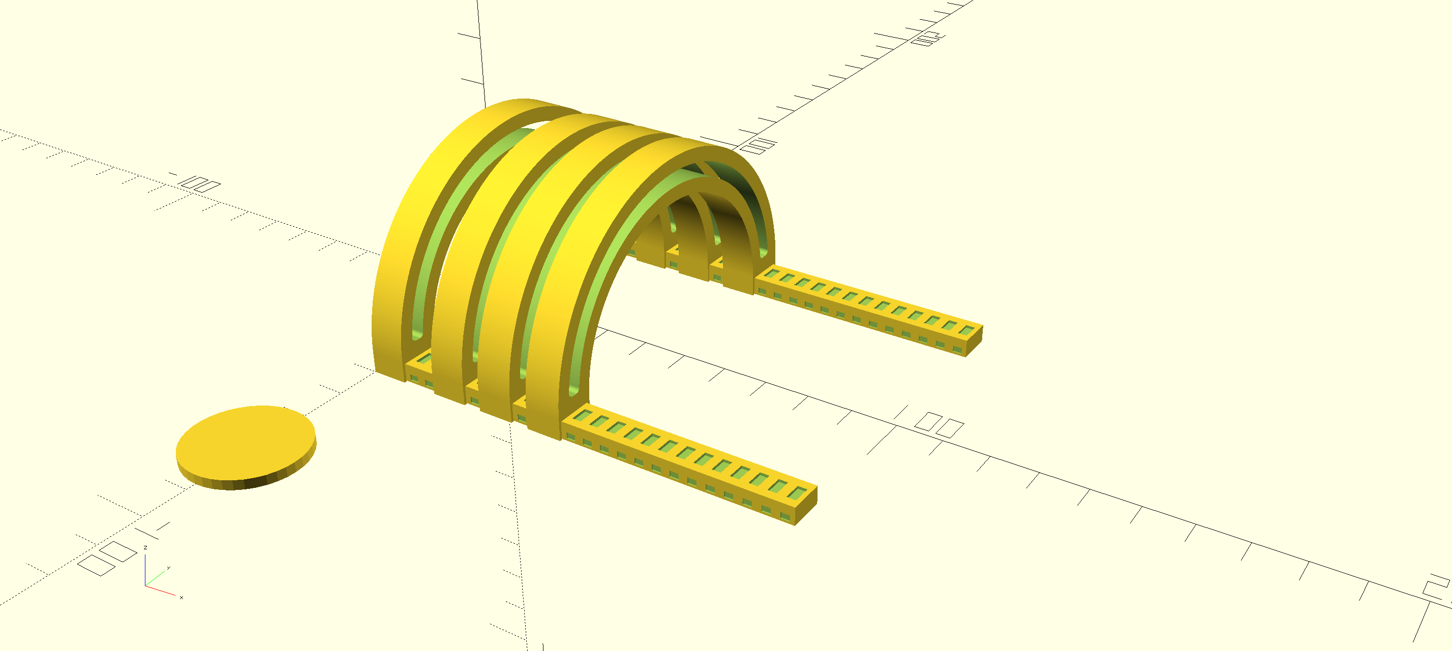 OpenSCAD Render of modular cutting board stand